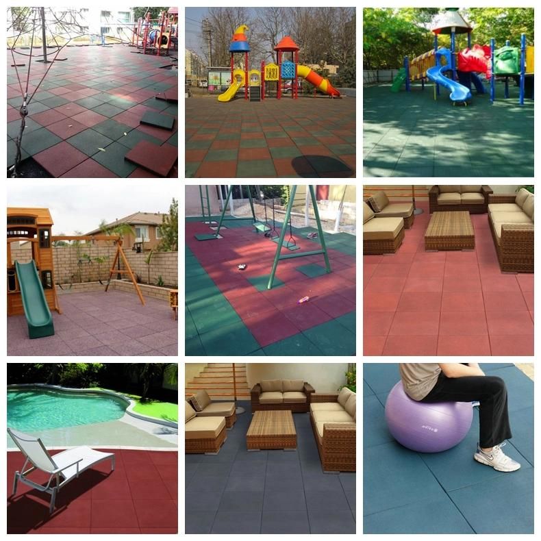 Factory Wholesale Playground Rubber Tiles Outdoor Rubber Floor Tiles Gym Rubber Flooring