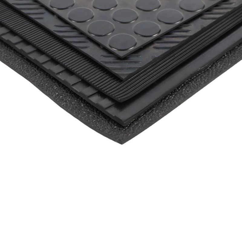 China Wholesale Rubber Stud Mats Roll, 3-10mm Thickness, Slip and Electric Insulated Floor Tile