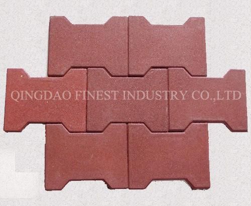 Dog-Bone Paver Flooring Anti-Vibration Shock Absorbent Outdoor Rubber Bricks