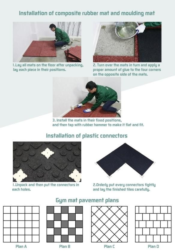 Outdoor Recycled Interlocking Rubber Flooring Gym Tiles Rubber Paver
