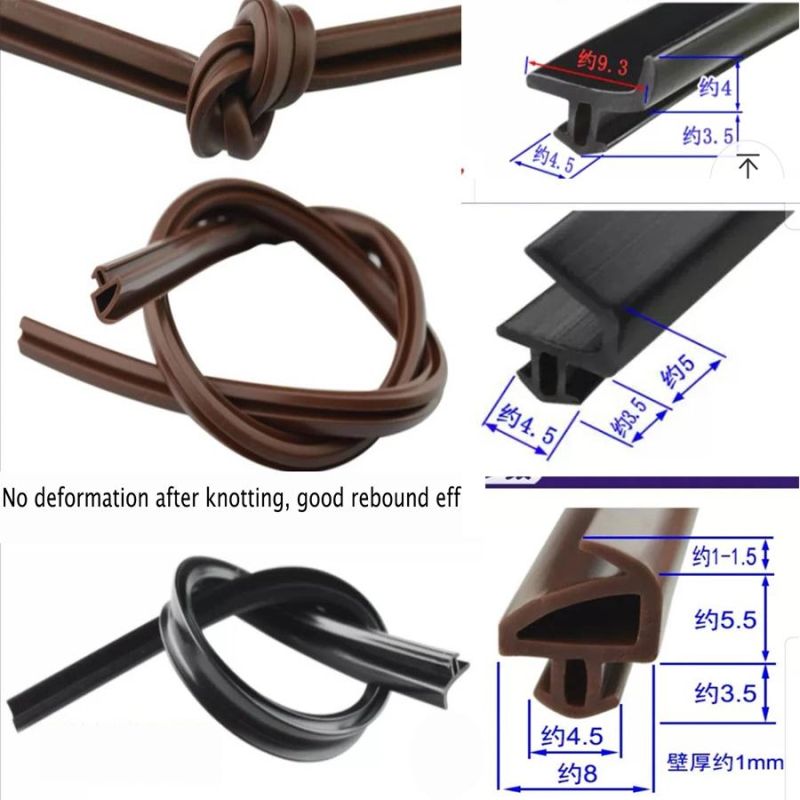 Flexible Edge Guard Protector Customized EPDM NBR Silicone Black Extruded Rubber Seal Strip Glass Window Door Rubber Trim Strip