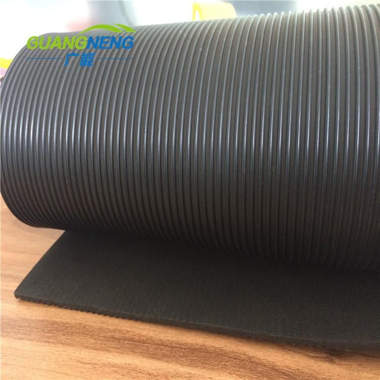Water Resistance Black Anti Slip Ribbed Rubber Mat Rolls