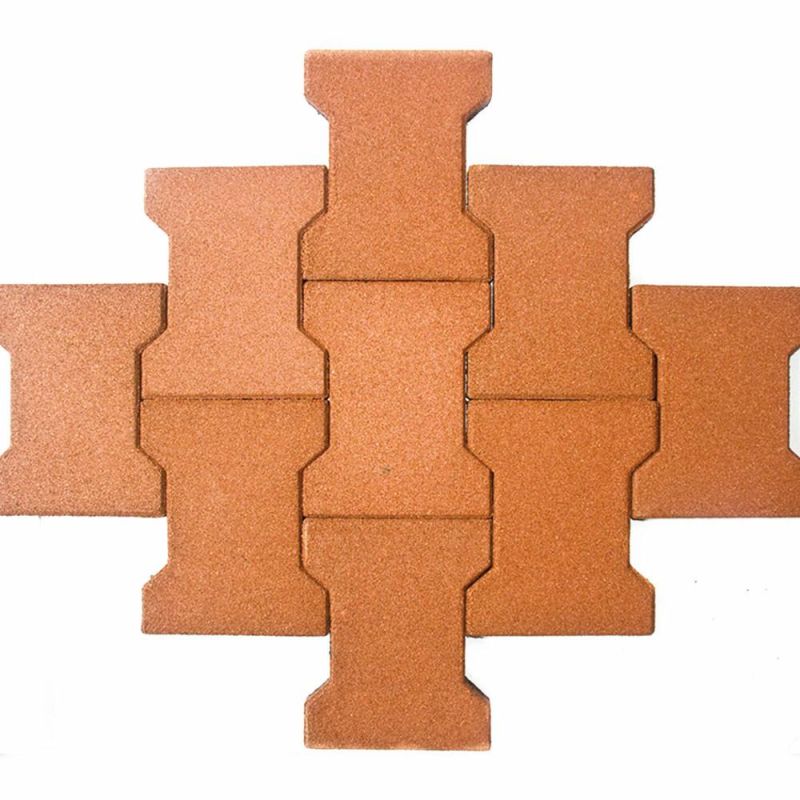 China Factory 160mm*200mm*25mm Dog Bone Rubber Tile Flooring /Rubber Mat