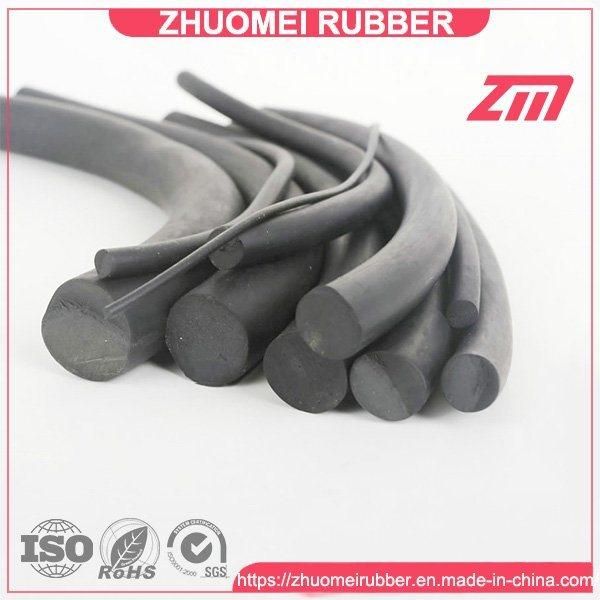 Black Solid Rubber Cord - 15 Feet - 7mm (1/4") Round