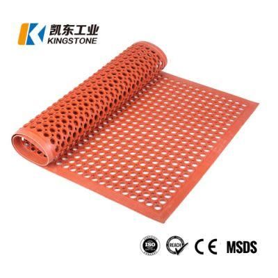 Good Quality Rubber Anti Slip Kitchen Mat with Holes Made in China