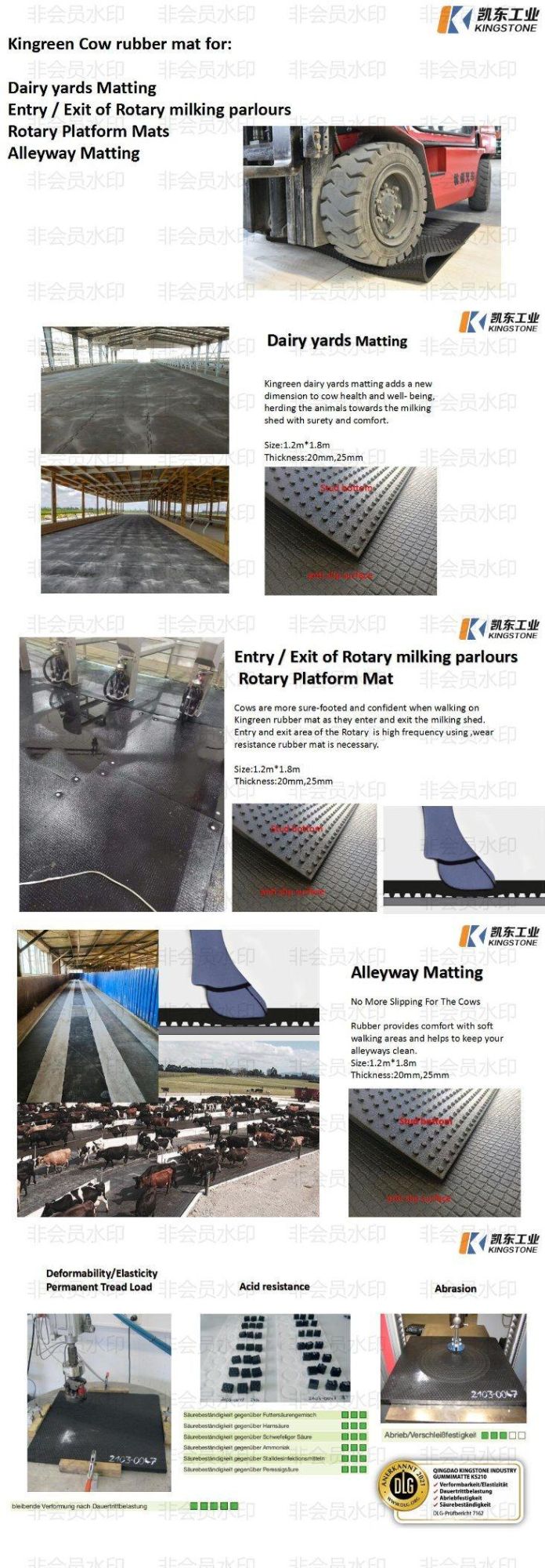 High Quality Preservative Long Service Life Rubber Cow Mat with Dlg