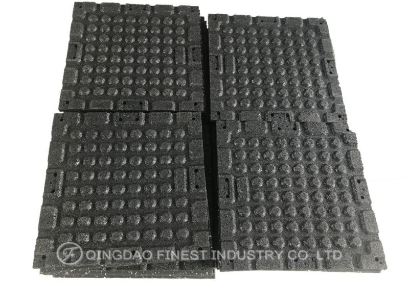 2019 China Manufacturer Wholesale New Style Composite Premium Crossfit Rubber Gym Tile Mat Flooring with Plastic Locking Parts for Gyms Fitness Equipment