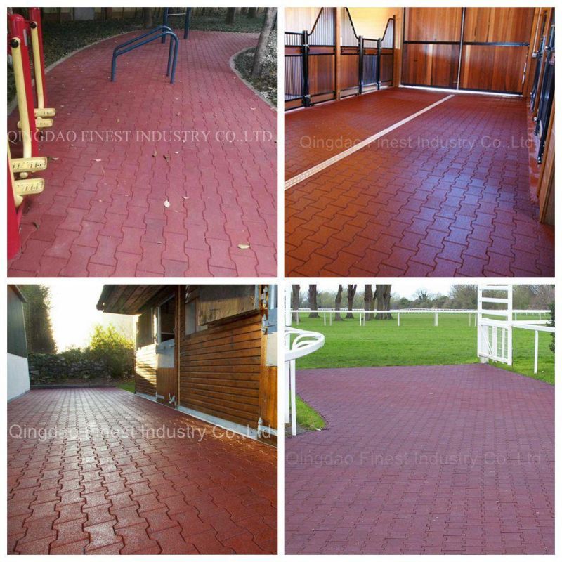 2018 Hot Sale Dog-Bone Rubber Tile I Brick Rubber Paver for Outdoor Walkway/ Park /Garden/ Horse Stable