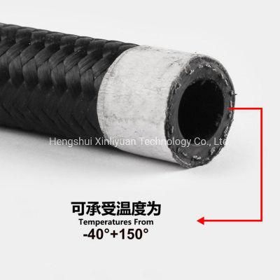 An6 Oil Cooler Hose NBR Rubber Tube Auto Racingmotorcycle 304 Stainless Steel Wire Braided High Pressure Hydraulic Pipe
