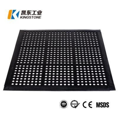 Black Anti Fatigue Mat with Holes for Work Place