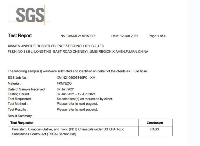 China Manufacturer EPA/Carb Certificated Motorcycles Low Permeation Rubber Fuel Hose