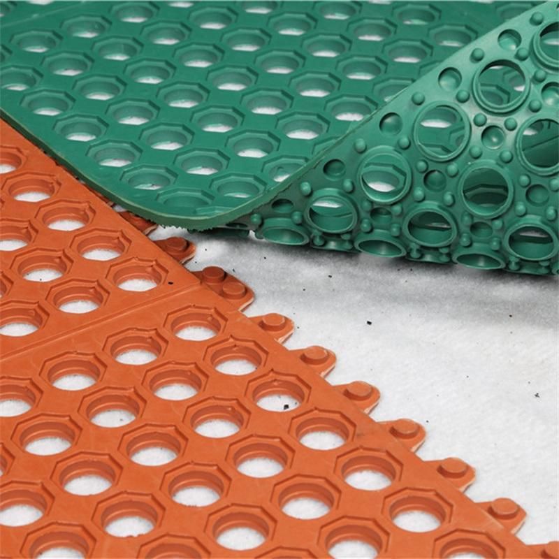 Anti Fatigue Workplace Flooring Water Drainage Rubber Kitchen Mat