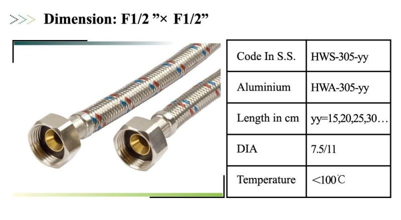 F1/2" Plus F3/8" Wire Braided Hose