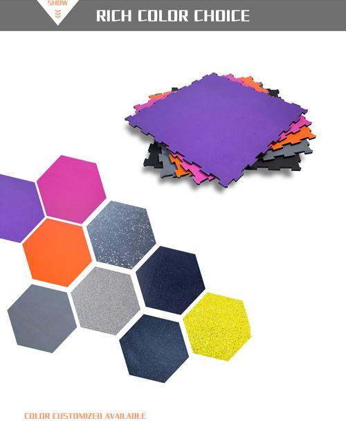 Interlock Visible Gym Rubber Floor Movable Interlocking Rubber Mat Tiles
