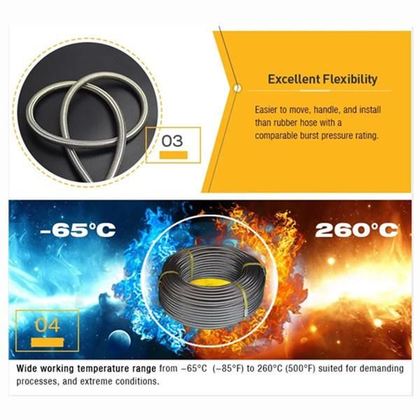 1/2′′ AISI Stainless PTFE Hose with Smooth Bore