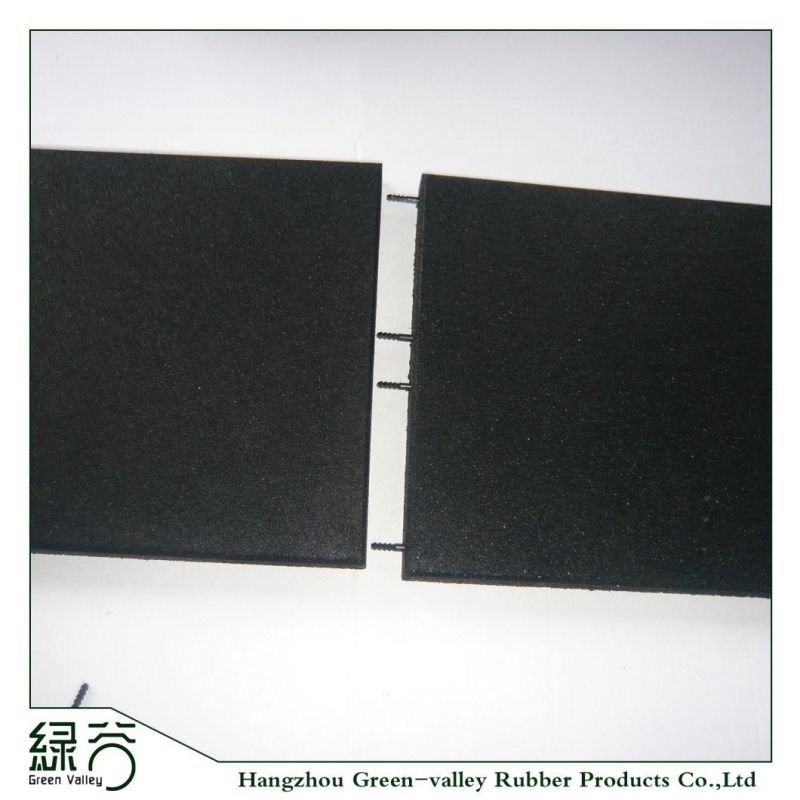 Gym Rubber Flooring Interlock Paver Tiles Wif High Quality Playground Mat with Pin