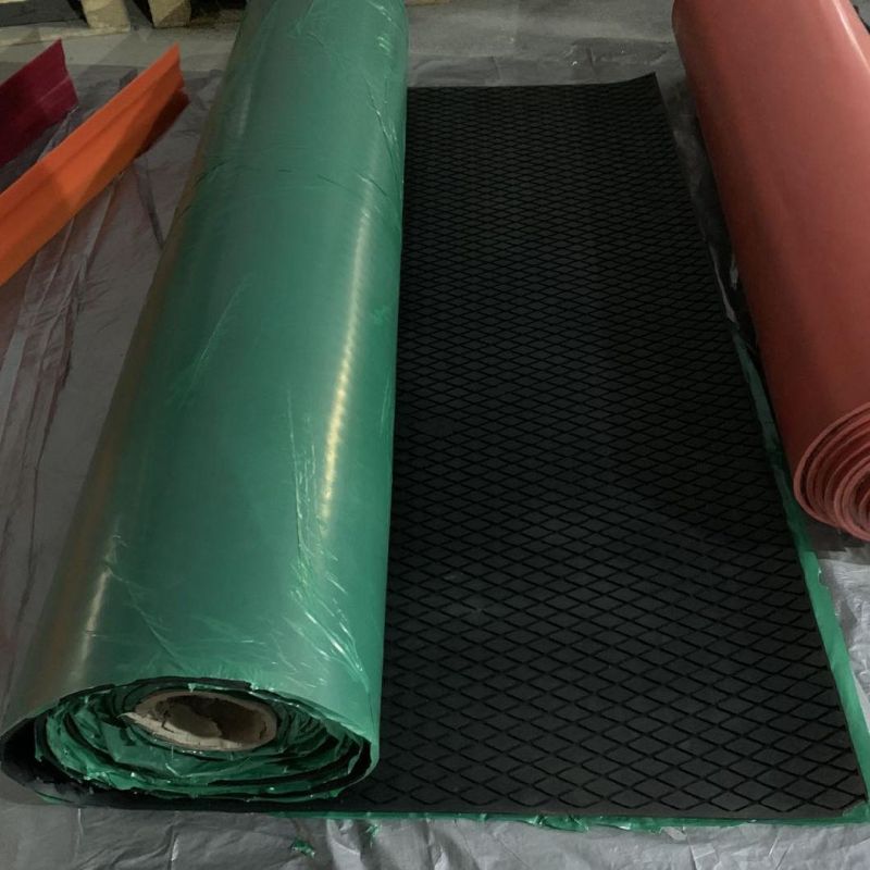 Conveyor Pulley Lagging Diamond Rubber Coated Pulley Rubber Lagging Sheet