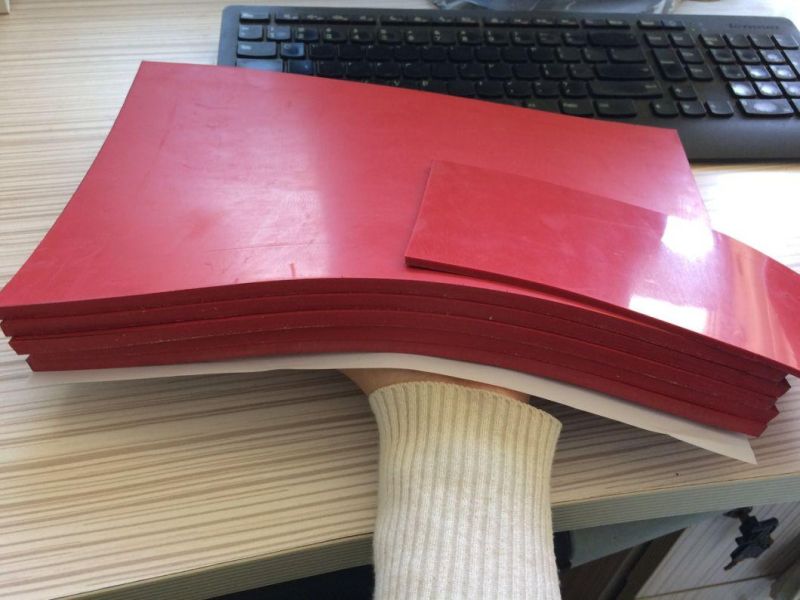 Red Latex Rubber Sheet Abrasive Stretchy Natural Rubber Sheet with One Side Buffer