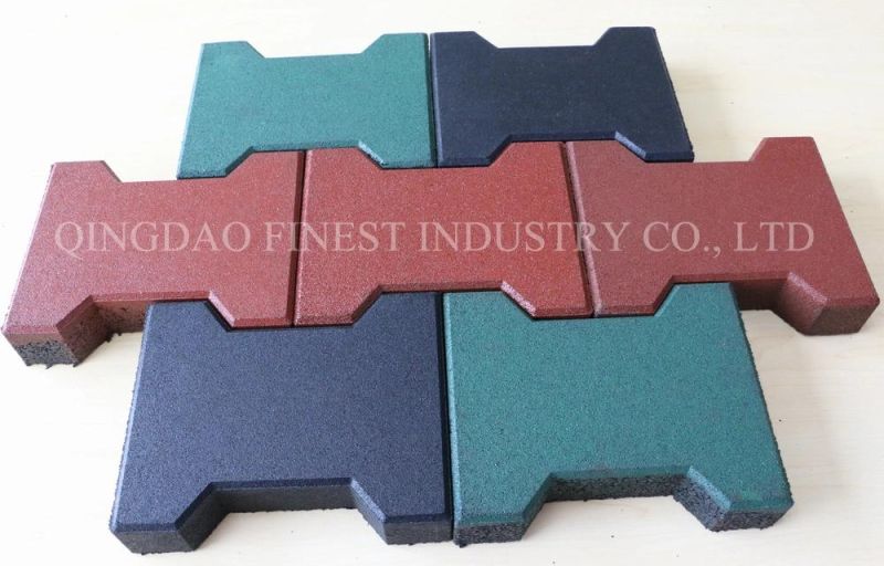 Colorful Horse Rubber Bricks Dog-Bone Paver 200X160X45mm