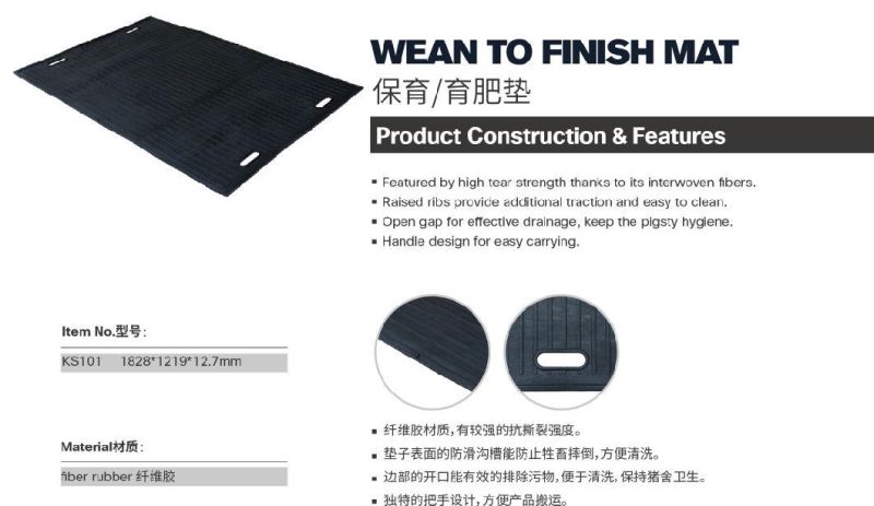 Anti Slip Durable Piglet Swine Boar Rubber Mat Wean to Finish Mat Pig Manger Flooring Mattress