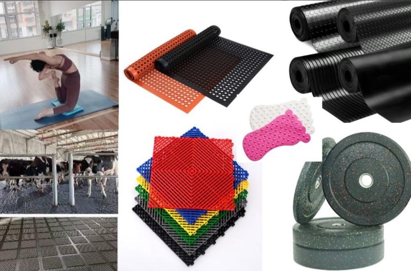 Interlocking Puzzle Wet Area Rubber Drainable Ring Safety Matting 914X914X10/12/16mm