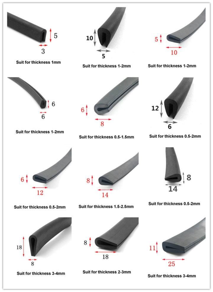 Protective Edge Trim U Channel Rubber Seal
