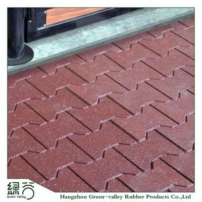 Dog-Bone Shaped Puzzle Rubber Floor Tiles for Walkway