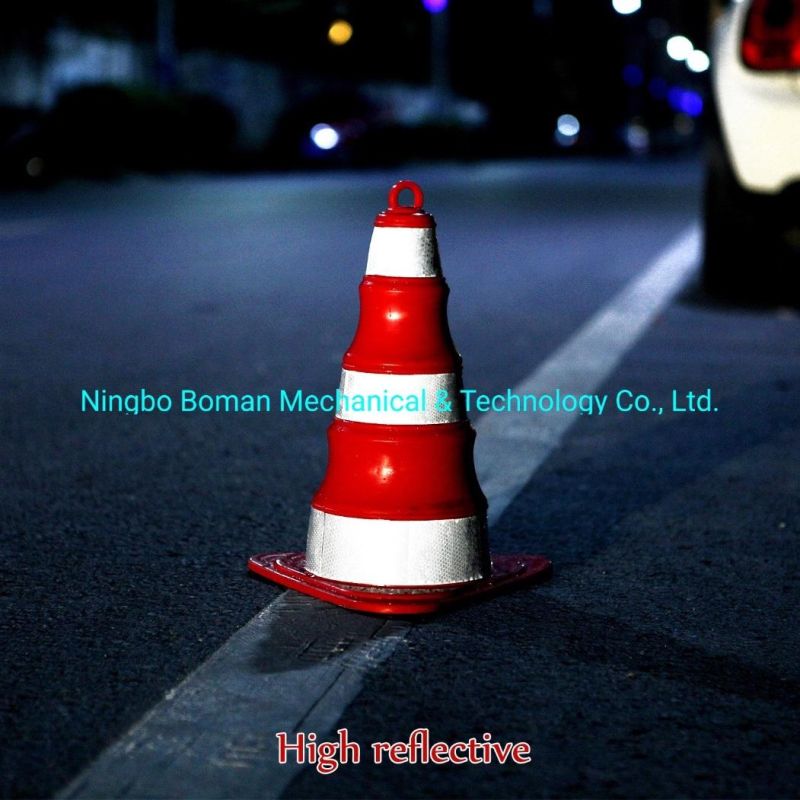 Foldable Rubber Roadway Facility Warning Traffic Reflective Cone Sign