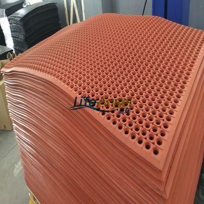Anti-Slip Hollow Porous Kitchen Rubber Floor Matting / Rubber Kitchen Mat