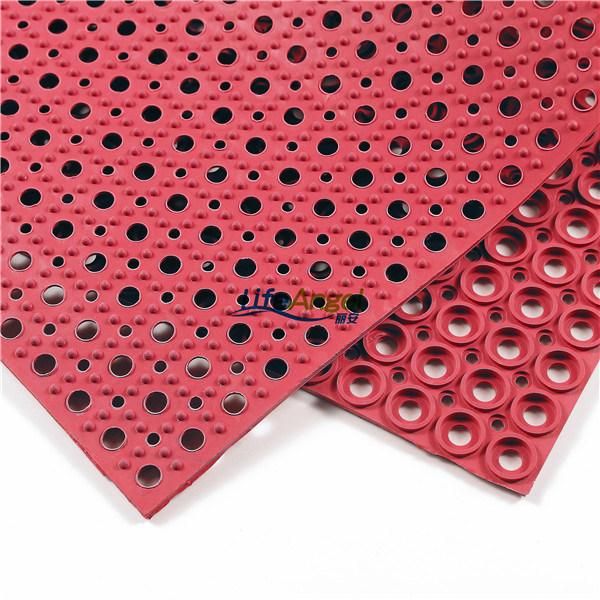 Anti-Fatigue Rubber Door Mat / Grass Mat with Hollow, Black/Green/Red/Brown/Blue Color