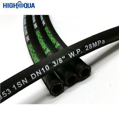 Black Hemp Rubber High Pressure Hydraulic Hose 1sn / R1at Used in Industry with Inner Rubber Nitrile