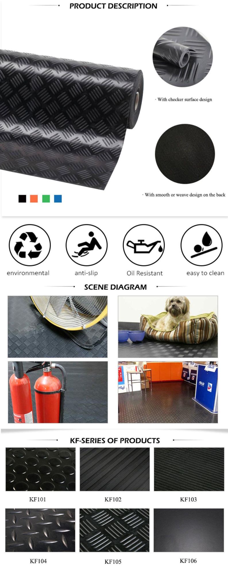 Five Bar Checker Plate Anti Slip Rubber Flooring