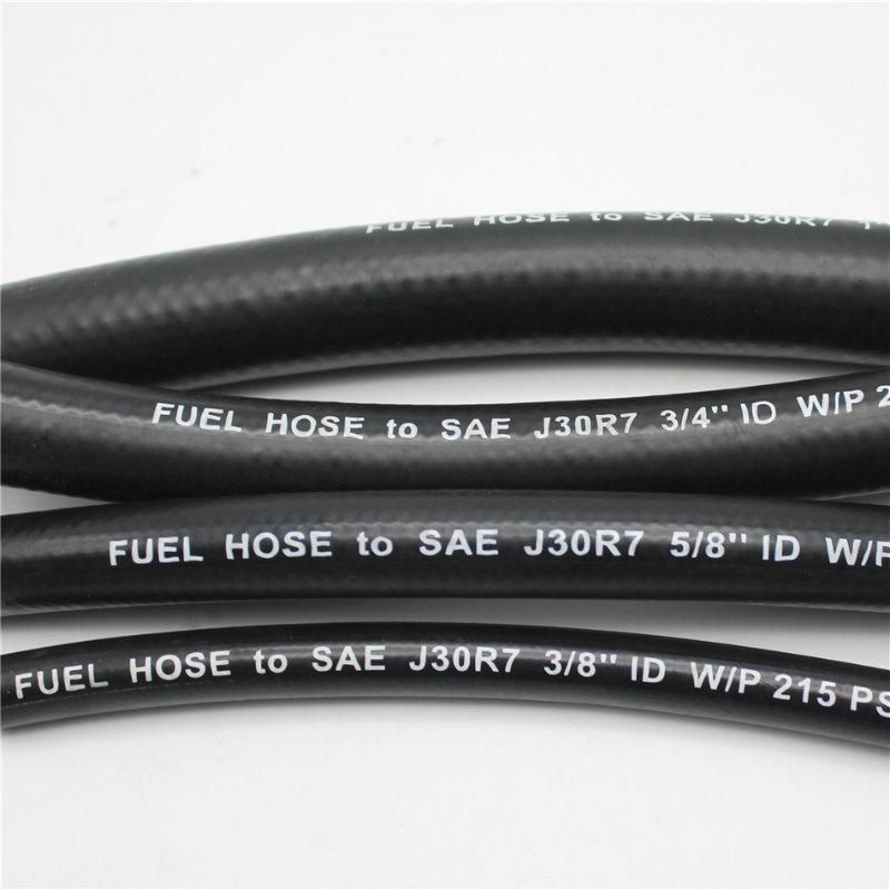 Black 3/8 Inch Fuel Hose with SAE 30r7 Standard