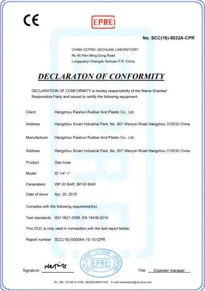 ISO3821 Certified 3/8′′ Braided Oxygen Acetylene Hose