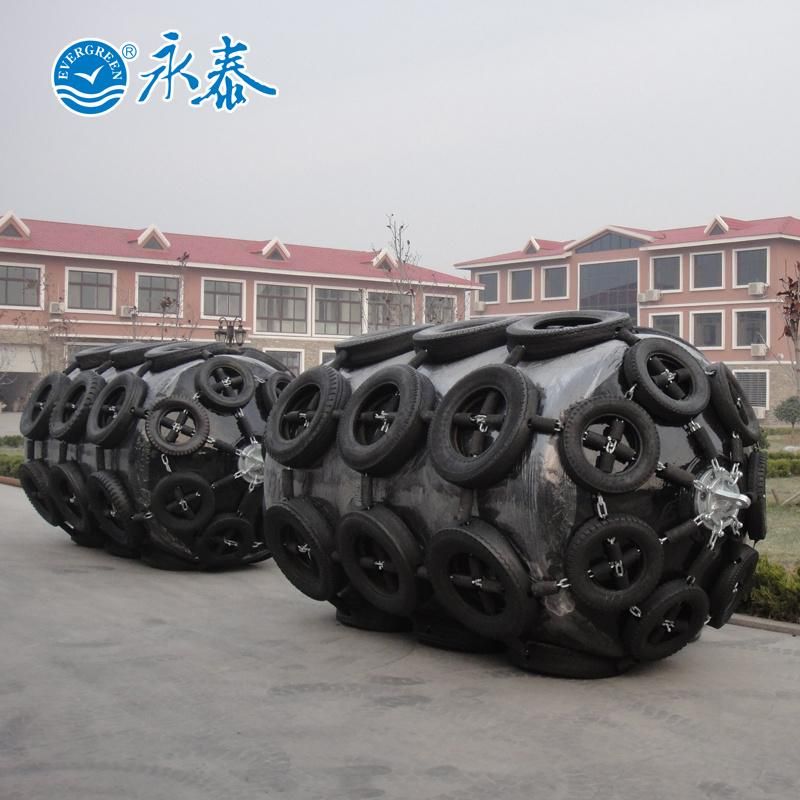 Pneumatic Floating Rubber Fender with Chain-Tyre-Net