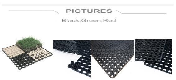 Black Color Anti Slip Rubber Grass Mat with Hole