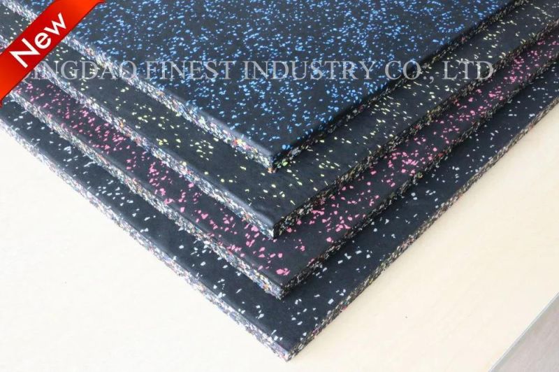 Heavy Duty Area Crossfit Composite Gym Rubber Flooring Tile 15mm Thickness