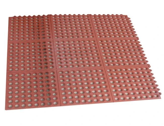 Drainage Rubber Mat/Interlocking Rubber Mat, Acid Resistant Rubber Mat