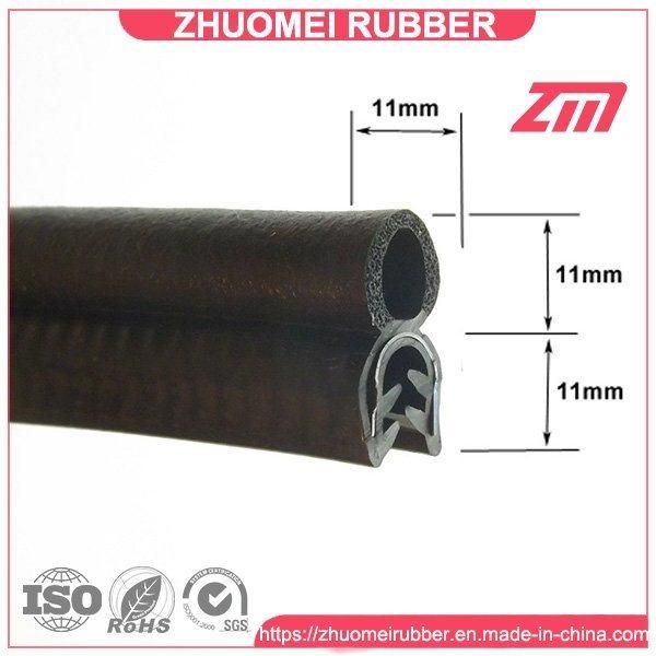 Rubber Side Bulb Door Seal with Metal Clips