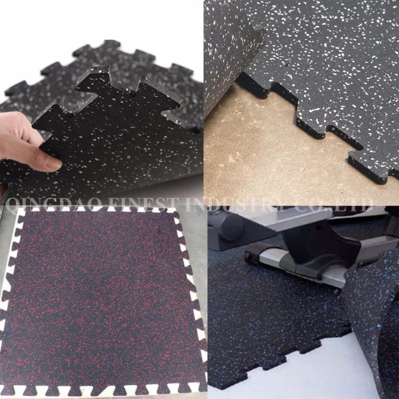 Anti-Slip EPDM Interlocking Rubber Flooring Mat Tiles for Gym