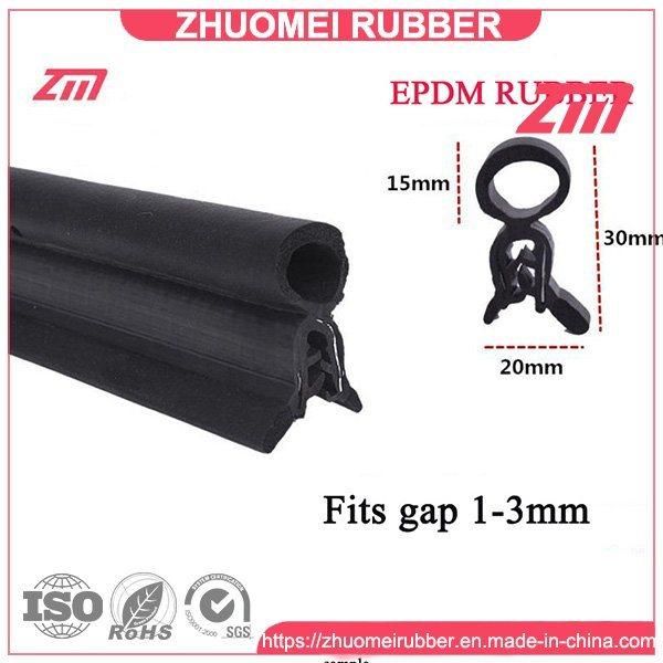 Rubber Side Bulb Door Seal with Metal Clips