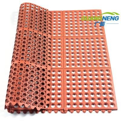 Interlocking Fire-Resistant Drainage Floor Rubber Mat/Rubber Hollow Mat