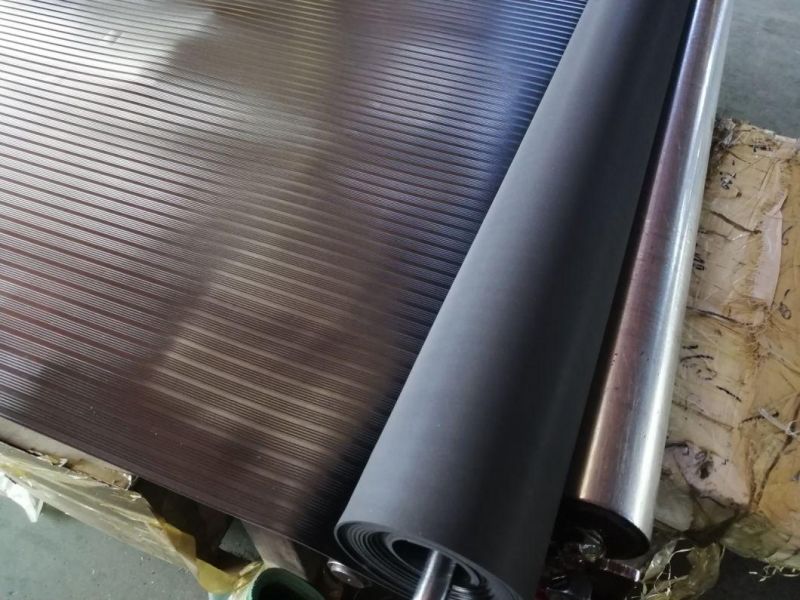 Black 3-8 mm Thickness Composite Ribbed Rubber Mat/Rubber Sheet