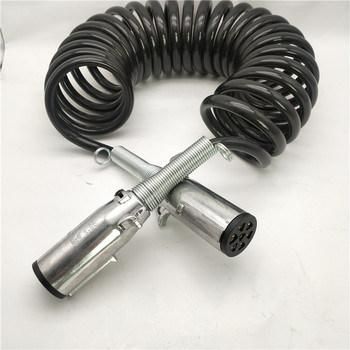 Heavy Duty Flexible Hose 7 Pin Trailer Connector Spiral Cable 15 Pin Trailer Plug Air Hose