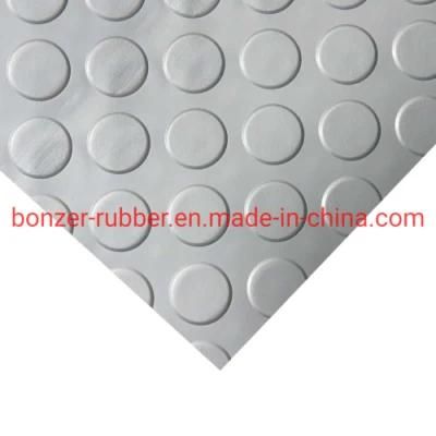 China Round Button Stud Coin Pattern Rubber Mat / Rubber Floor / Rubber Sheet