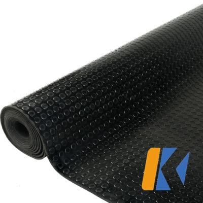 3mm~6mm Coin Circular Studded Round DOT Rubber Sheets Black Red Customized Surface Floor Shock Wearable