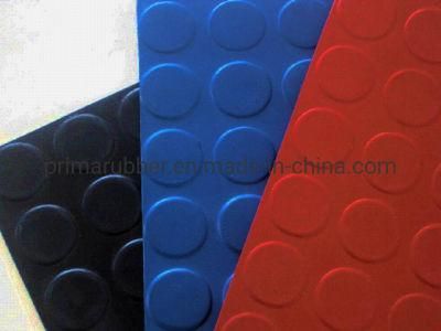 China Products/Supplier Anti Slip 3mm Black SBR Round DOT Rubber Flooring Coin Stud Rubber Mat