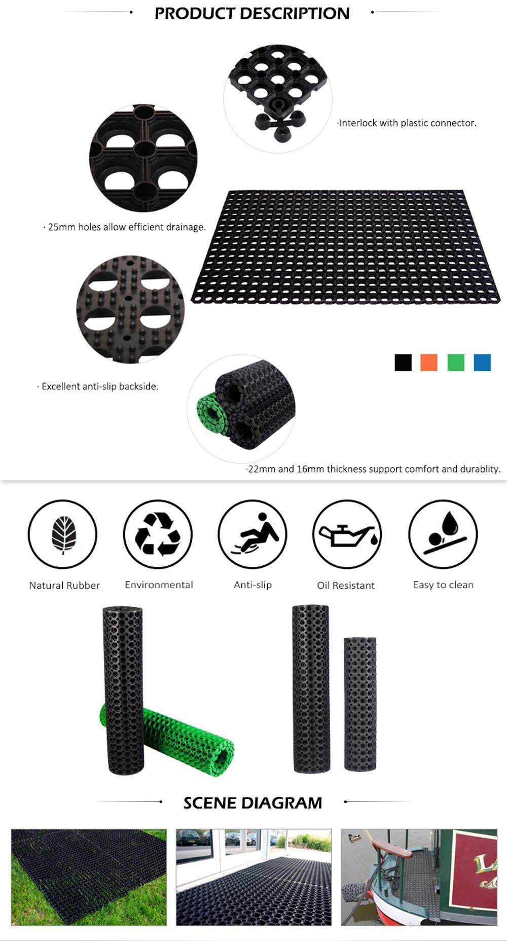 Good Quality Rubber Interlocking Hollow Rubber Large Grass Mat