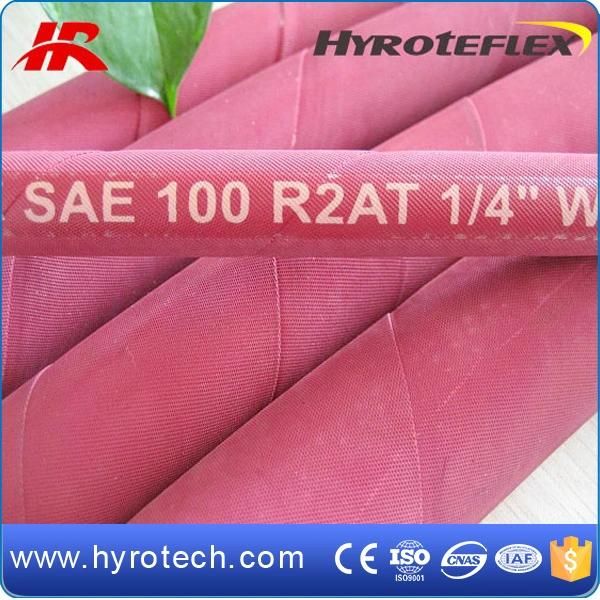 Red Color Wrapped DIN En853 2sn/R1at Hydraulic Hose