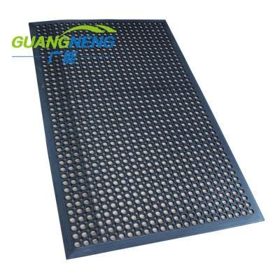 Beveled Edges Industrial Hotel Bathroom Rubber Mat